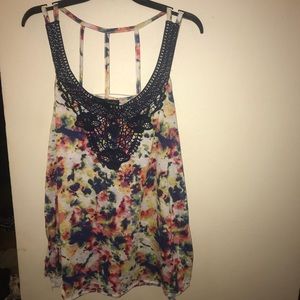 Flirty tank top with crochet detail